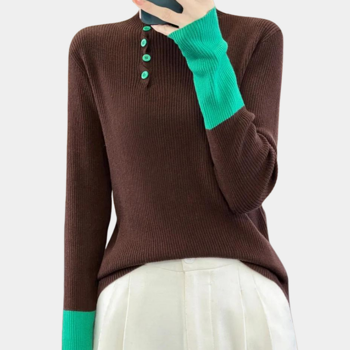Rhea - Pull à Col Roulé Élégant pour Femmes