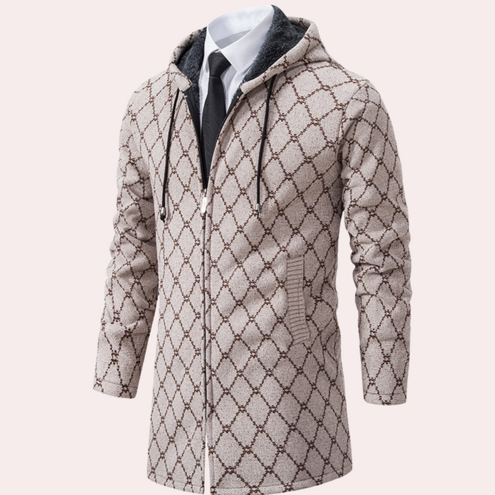 Thanasis - Gilet Long à Capuche Élégance pour Hommes