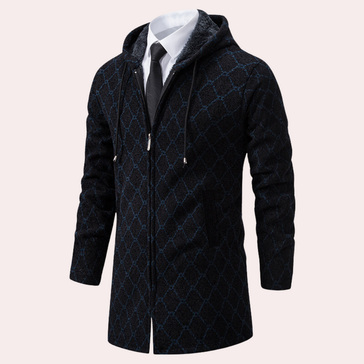 Thanasis - Gilet Long à Capuche Élégance pour Hommes