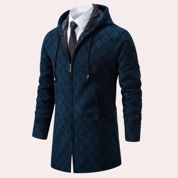 Thanasis - Gilet Long à Capuche Élégance pour Hommes