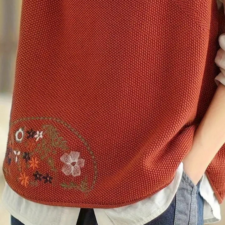 Penina - Gilet brodé à motif floral pour femmes