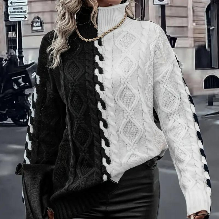 Lujza - Pull raffiné à col montant pour femmes