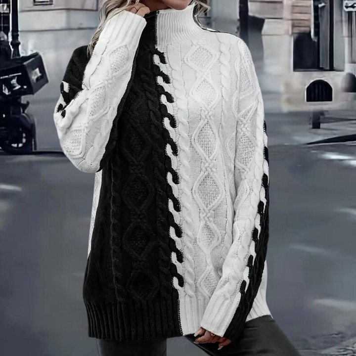 Lujza - Pull raffiné à col montant pour femmes