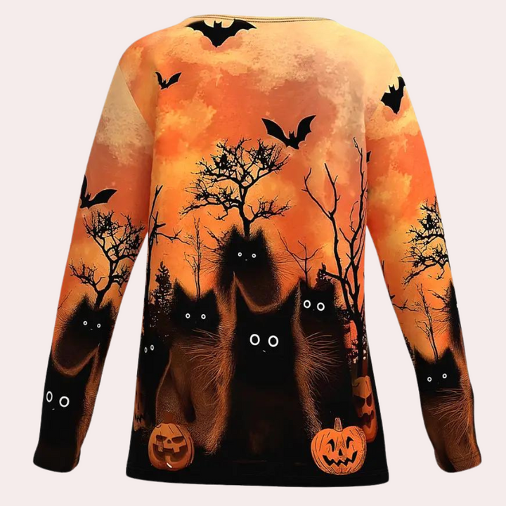 Rella - T-shirt Halloween Femme à Col en V