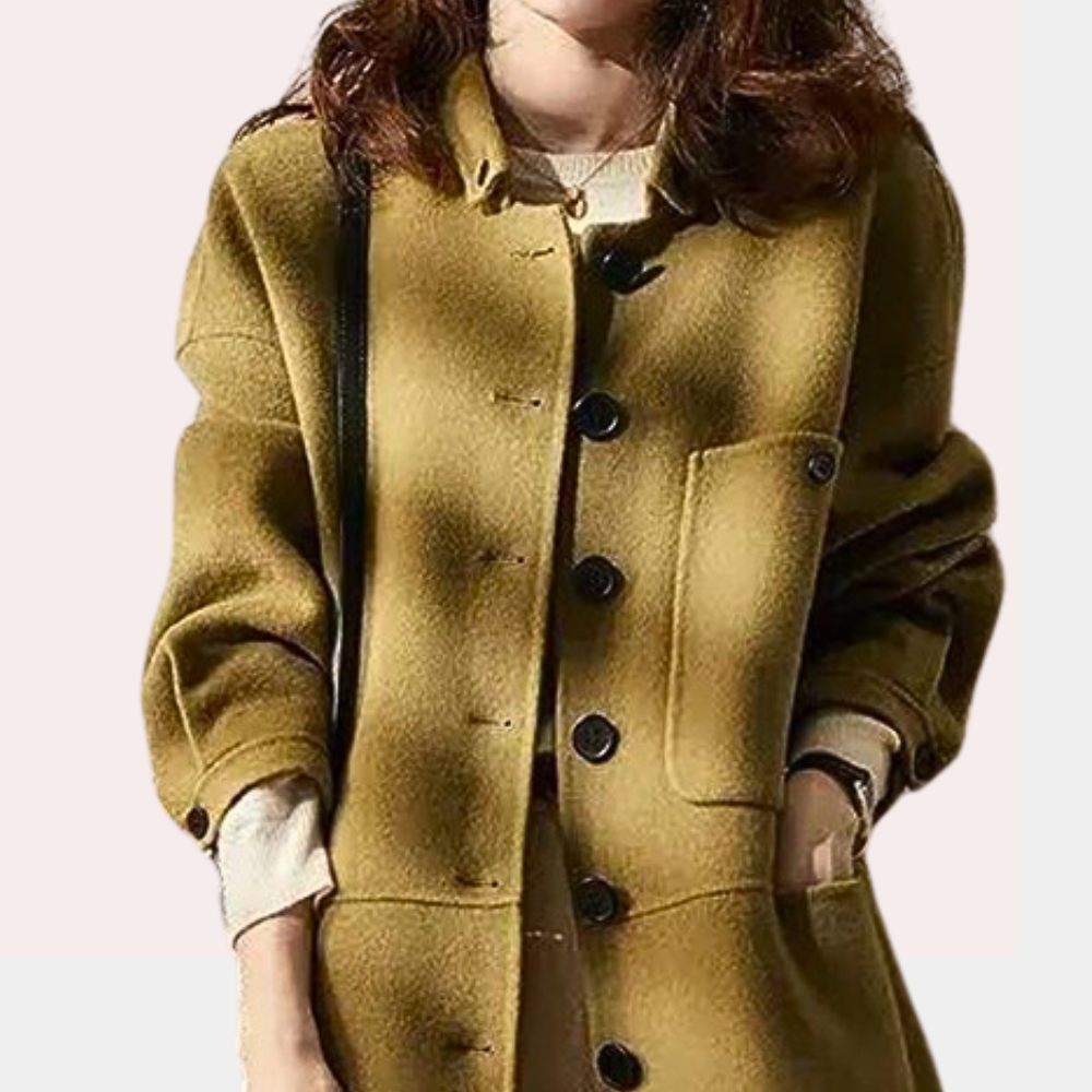 Sibylla - Élégant trench-coat long en laine pour femmes