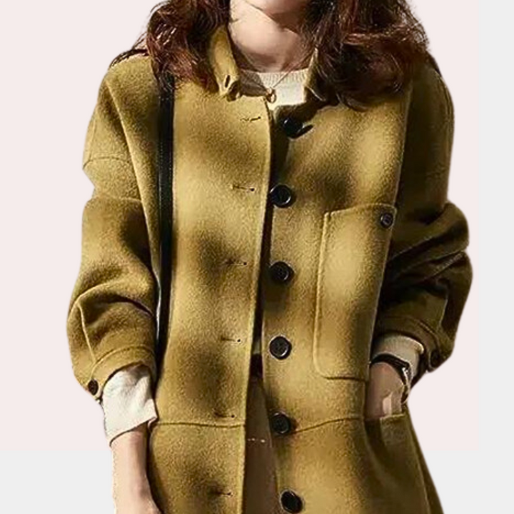 Sibylla - Élégant trench-coat long en laine pour femmes