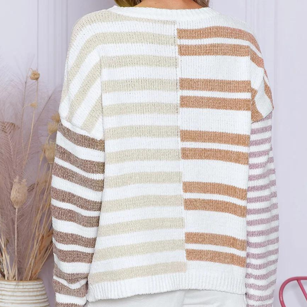 OPALINE - Elégant Pull Rayé pour Femmes