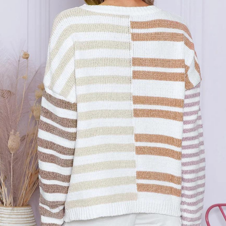 OPALINE - Elégant Pull Rayé pour Femmes