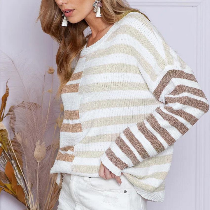 OPALINE - Elégant Pull Rayé pour Femmes