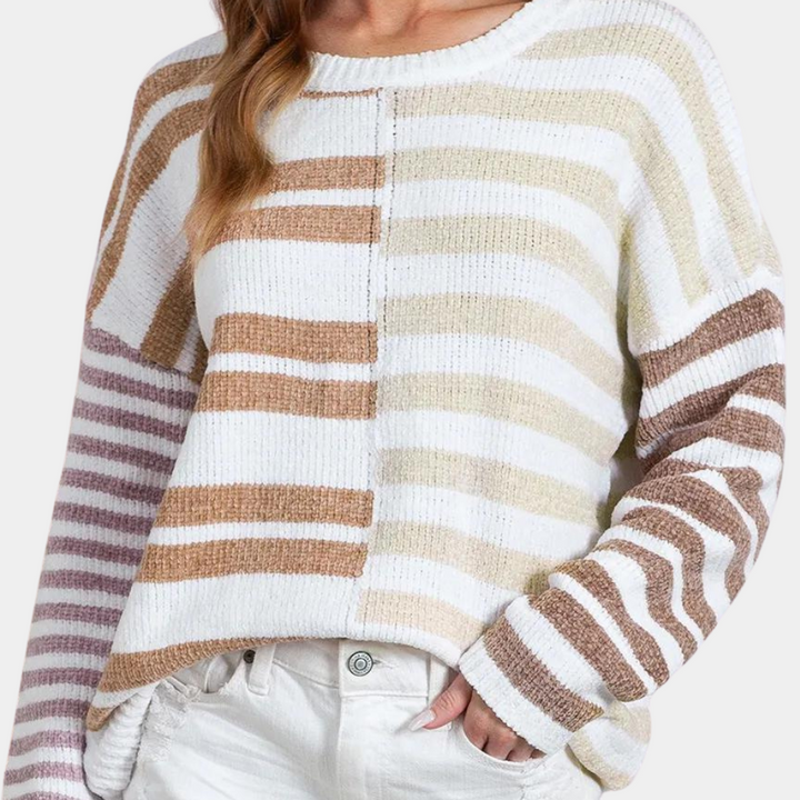 OPALINE - Elégant Pull Rayé pour Femmes