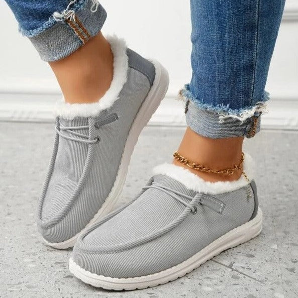 Chaussures d'Hiver Femme à Enfiler avec Doublure en Peluche et Semelle Antidérapante