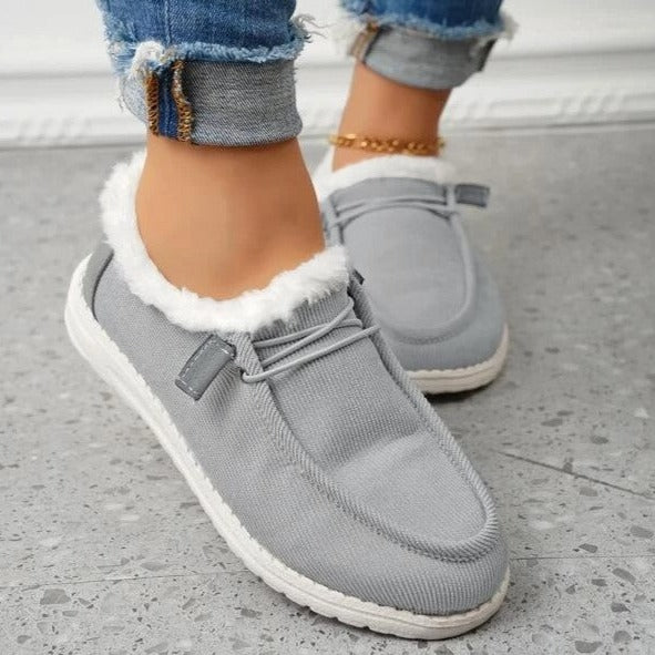 Chaussures d'Hiver Femme à Enfiler avec Doublure en Peluche et Semelle Antidérapante