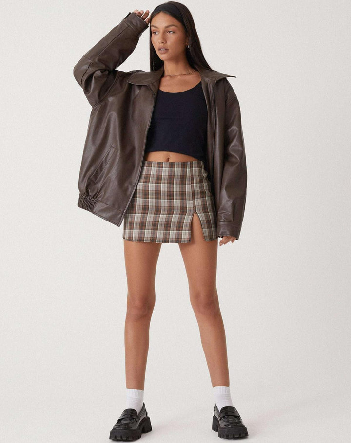 Veste Oversize Femme en Simili-Cuir PU