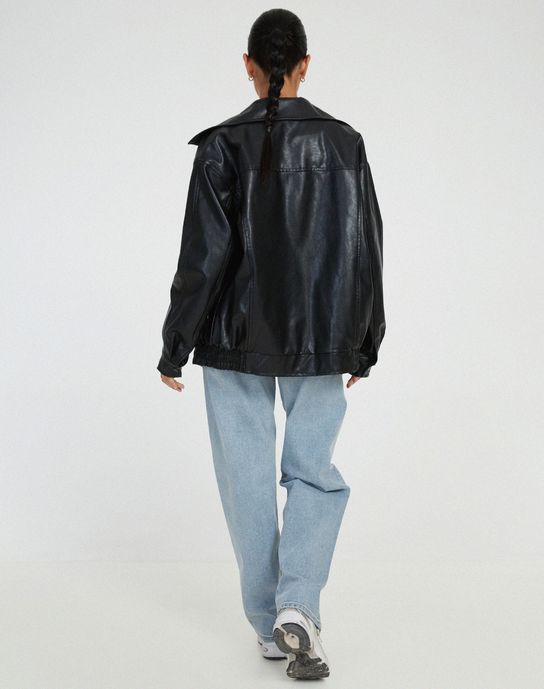 Veste Oversize Femme en Simili-Cuir PU