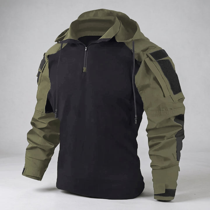 Sweat à Capuche Tactique pour Homme avec Zip et Poches sur les Manches