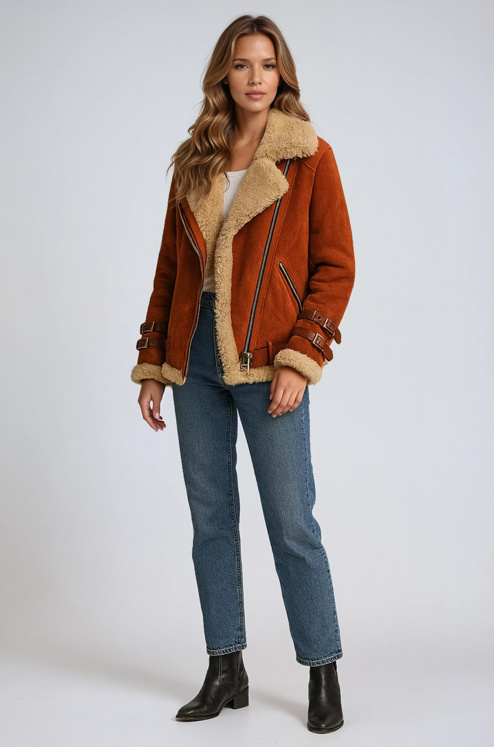 Veste d’Hiver Femme Doublée en Fausse Fourrure – Coupe Oversize