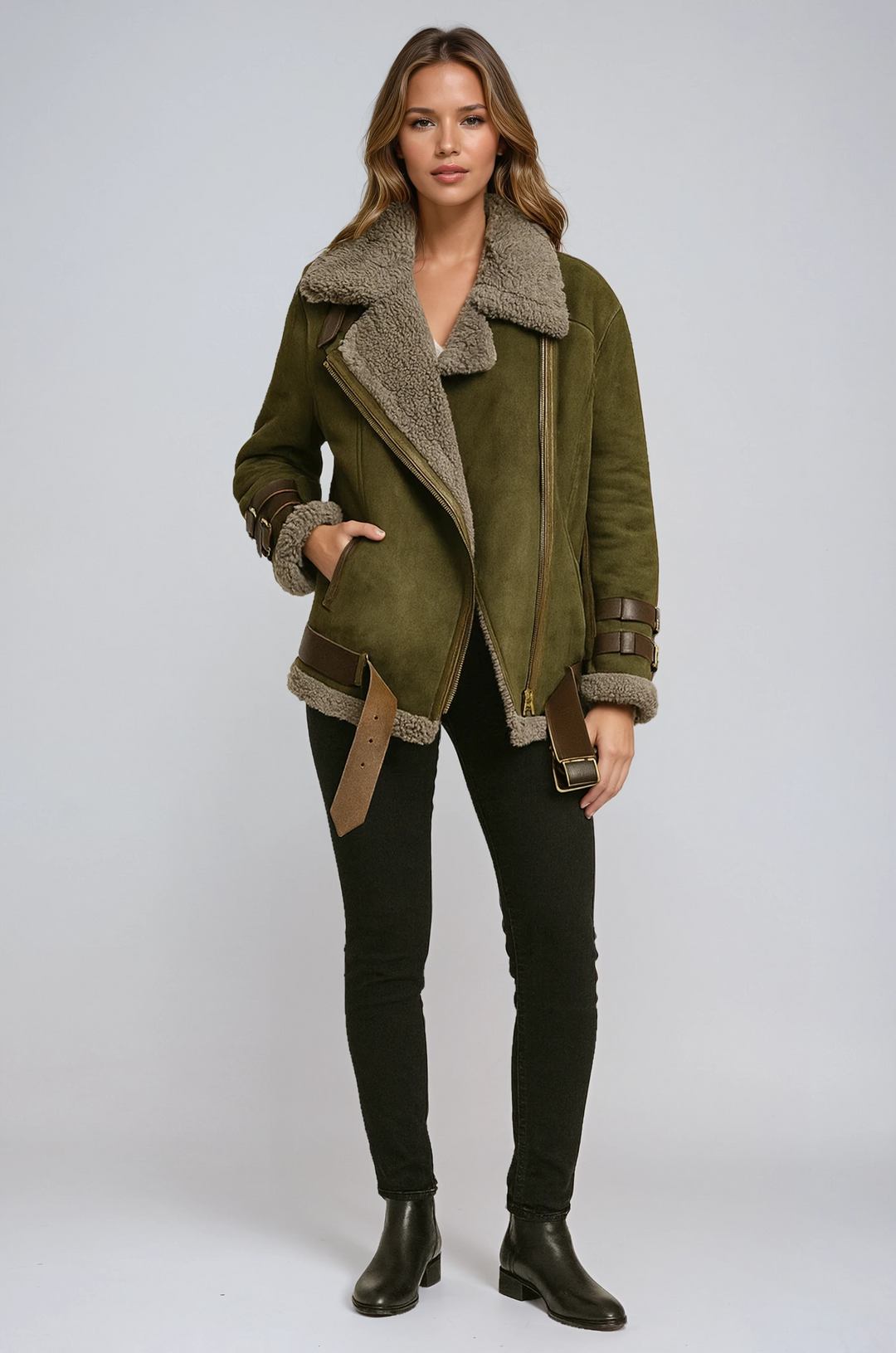 Veste d’Hiver Femme Doublée en Fausse Fourrure – Coupe Oversize