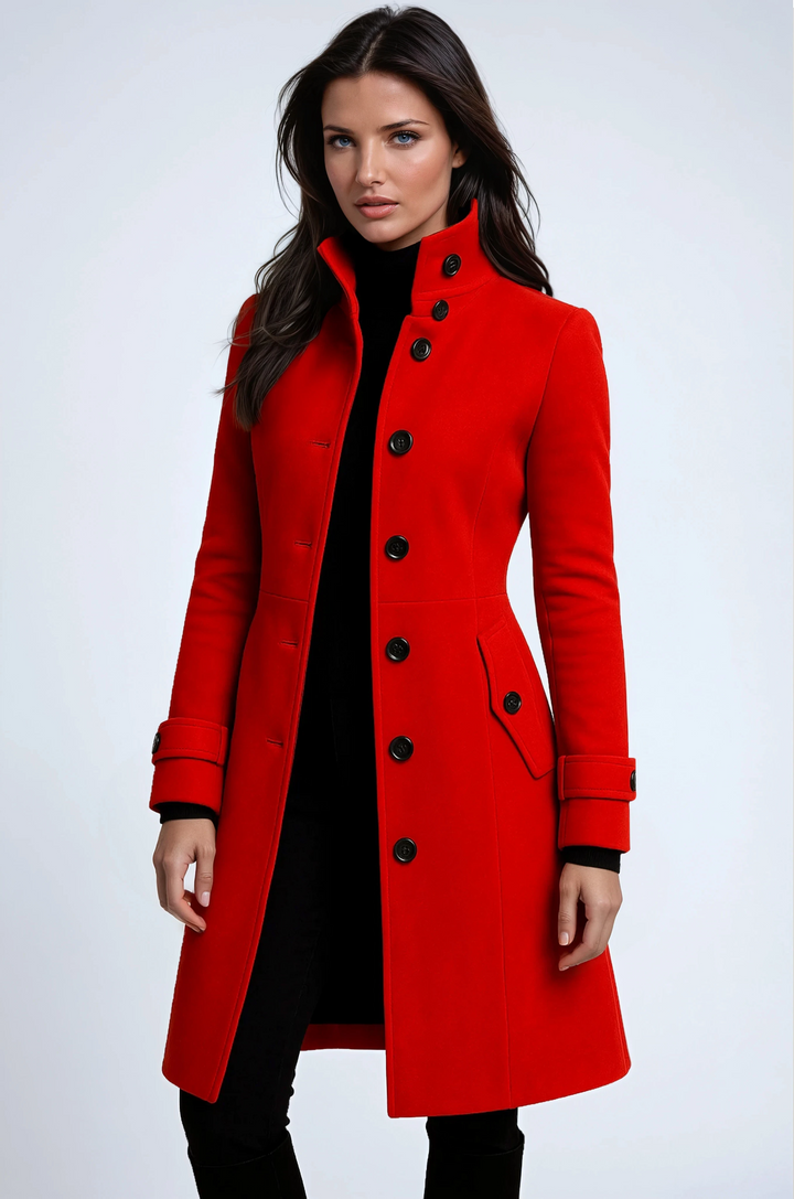Manteau Long Femme Col Montant