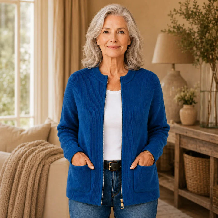 Cardigan Femme en Maille, Coupe Décontractée, Manches Longues Ouvert