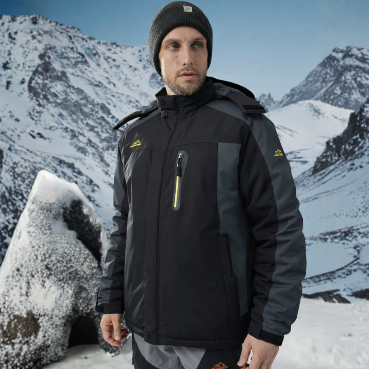Veste Imperméable à Capuche et Poches Zippées pour Homme
