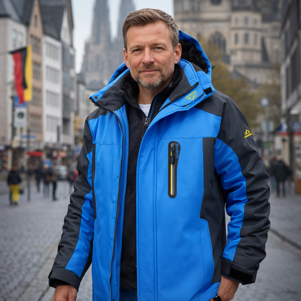 Veste Imperméable à Capuche et Poches Zippées pour Homme
