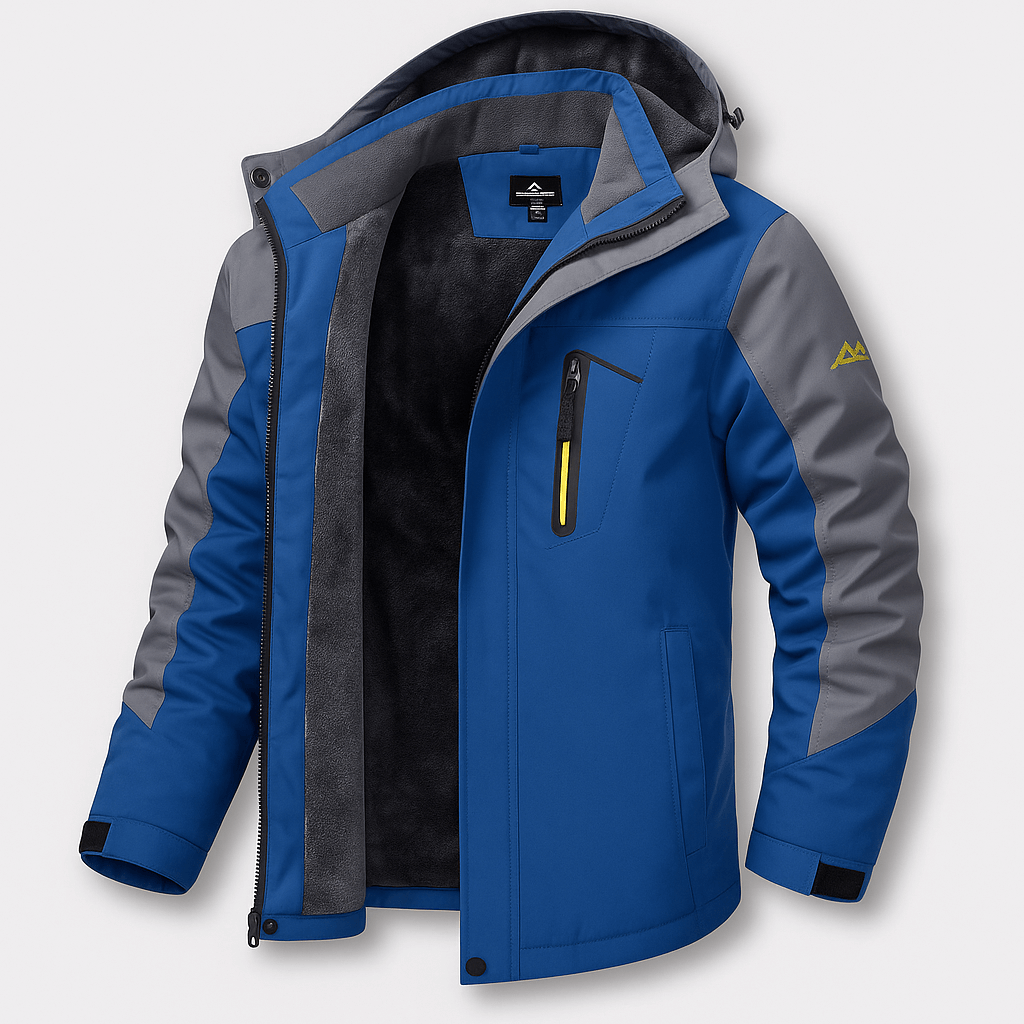 Veste Imperméable à Capuche et Poches Zippées pour Homme