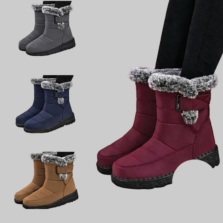 Bottines Neige Femme avec Doublure Chaude, Tige Déperlante et Semelle Antidérapante