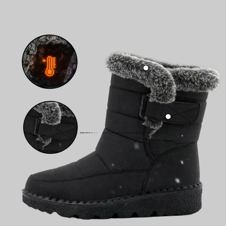 Bottines Neige Femme avec Doublure Chaude, Tige Déperlante et Semelle Antidérapante