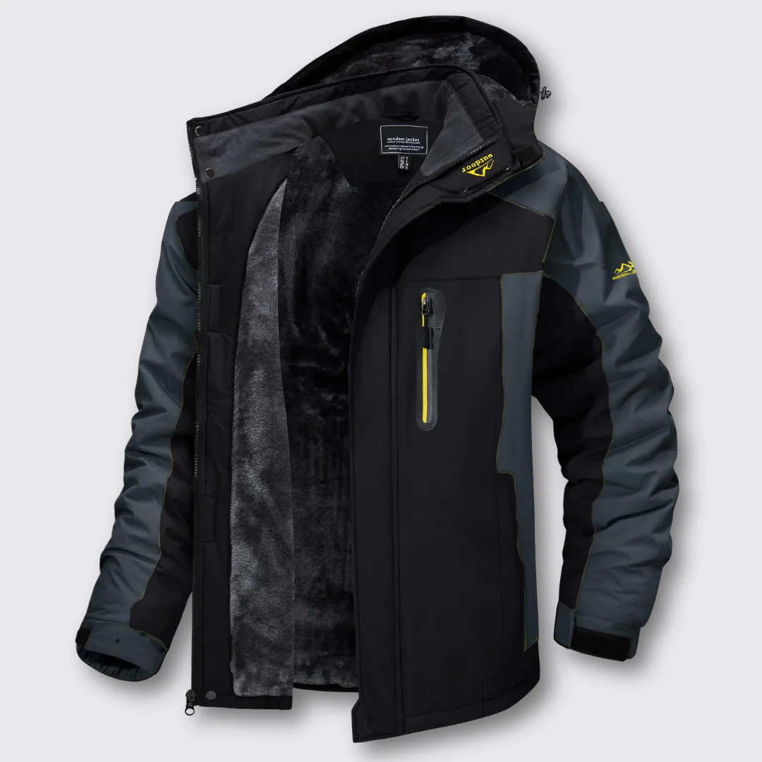 Veste Imperméable à Capuche et Poches Zippées pour Homme