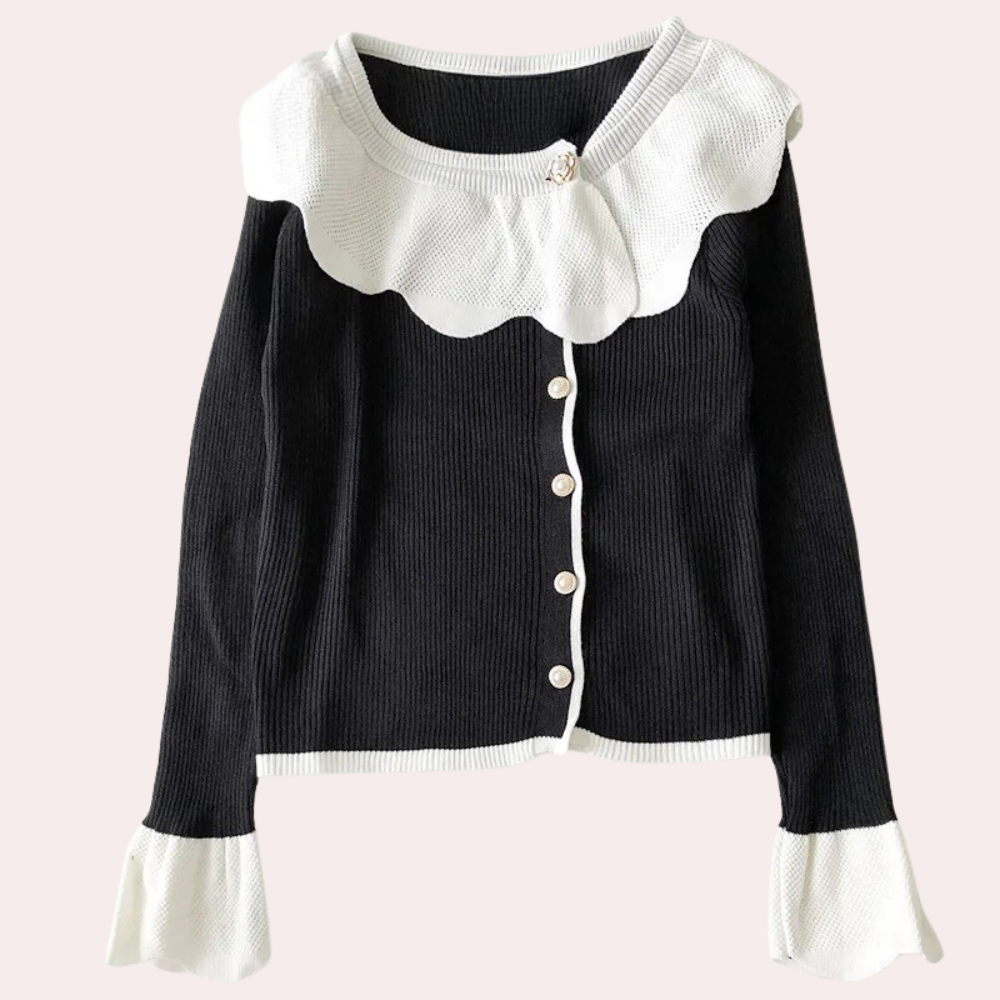 CHARNITA - Pull Raffiné à Col pour Femmes