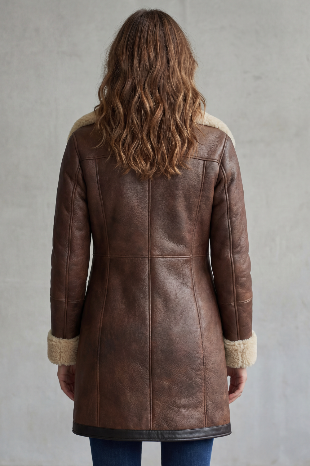 Manteau Femme Mi Long Doublure Fausse Fourrure Col Revers Et Fermeture Zip