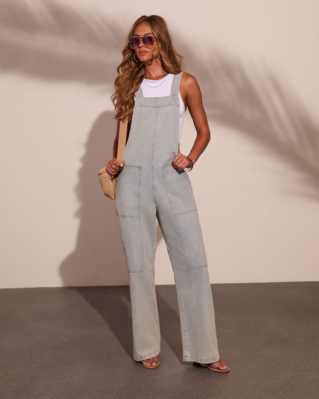Salopette Femme en Jean de Coton à Jambes Larges