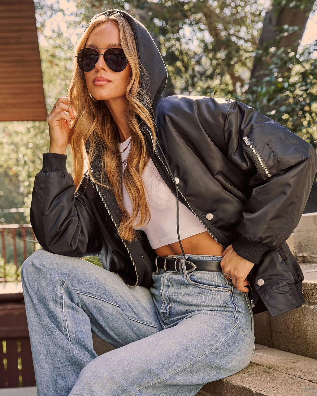 Blouson Bomber Femme Oversize à Capuche avec Doublure Douce