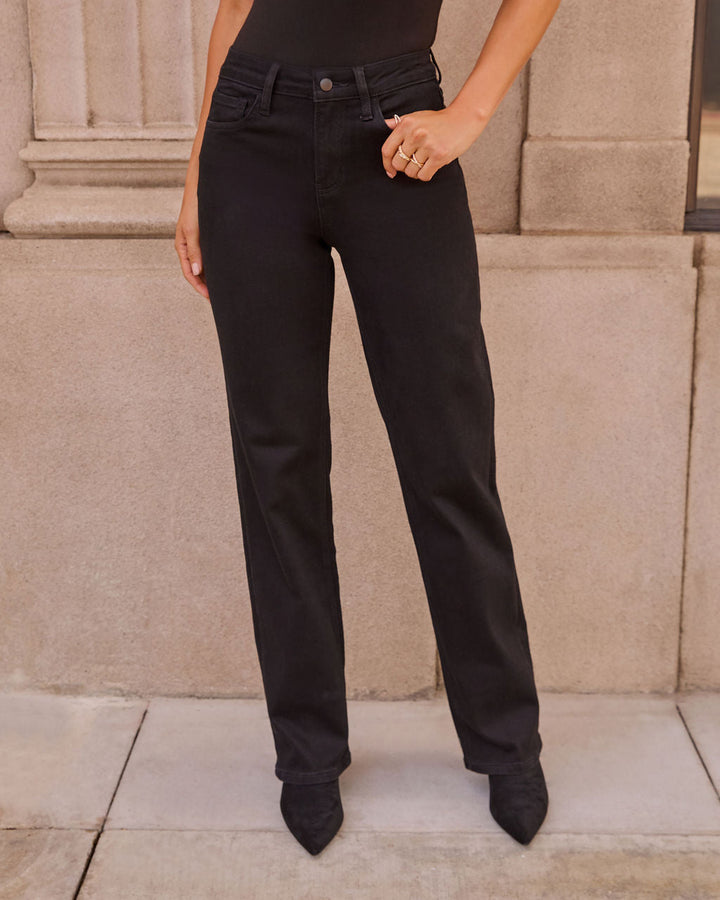 Jean Femme Super Stretch Taille Haute Coupe Droite