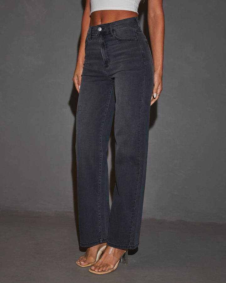 Jean Femme Stretch Taille Haute Coupe Droite