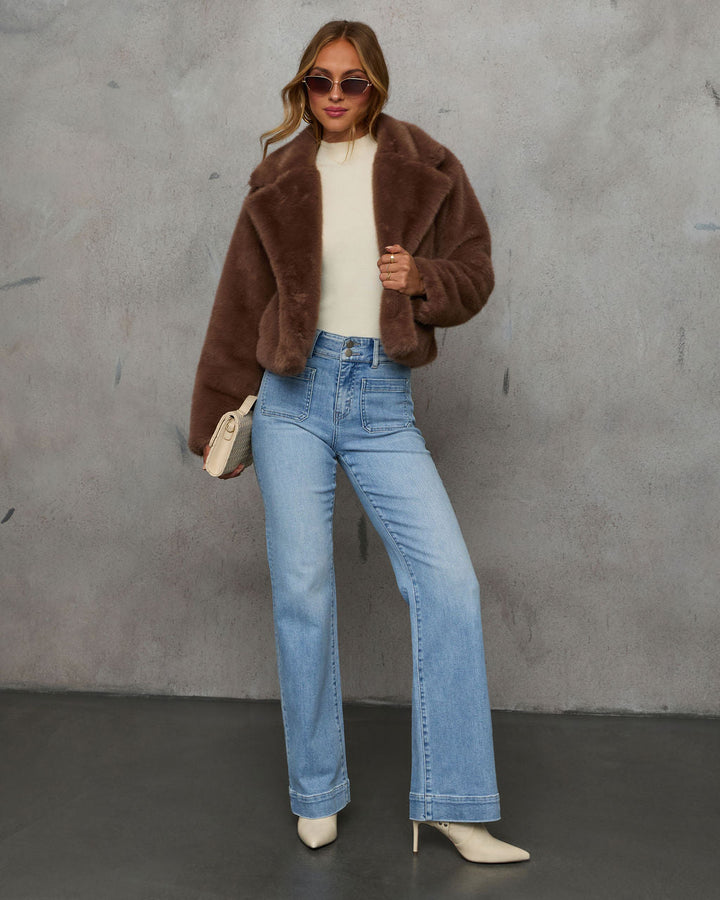 Jean Femme Stretch Taille Haute Coupe Large