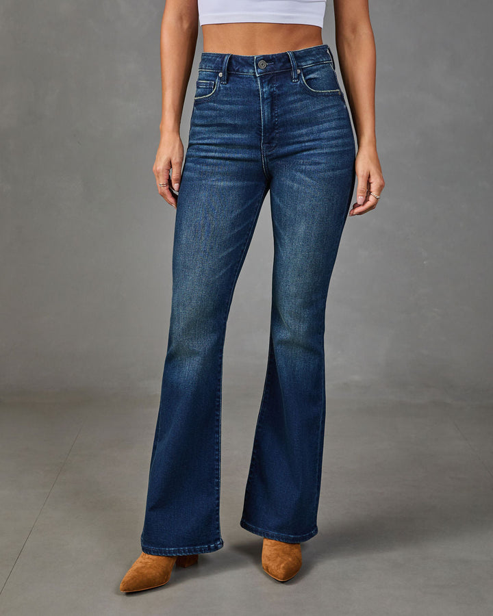 Jean Flare Femme Super Stretch Taille Haute