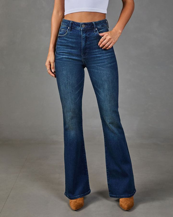Jean Flare Femme Super Stretch Taille Haute