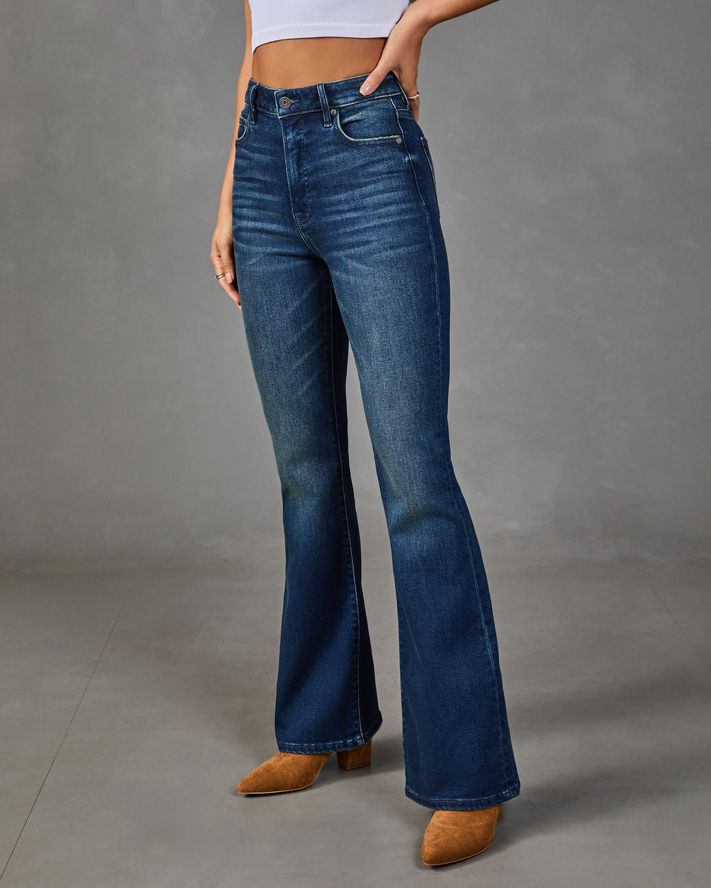 Jean Flare Femme Super Stretch Taille Haute