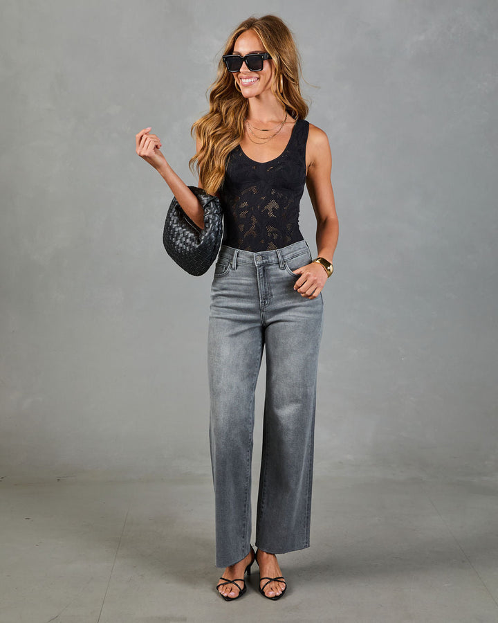 Jean Femme Super Stretch Taille Haute Coupe Droite à Ourlet Effiloché