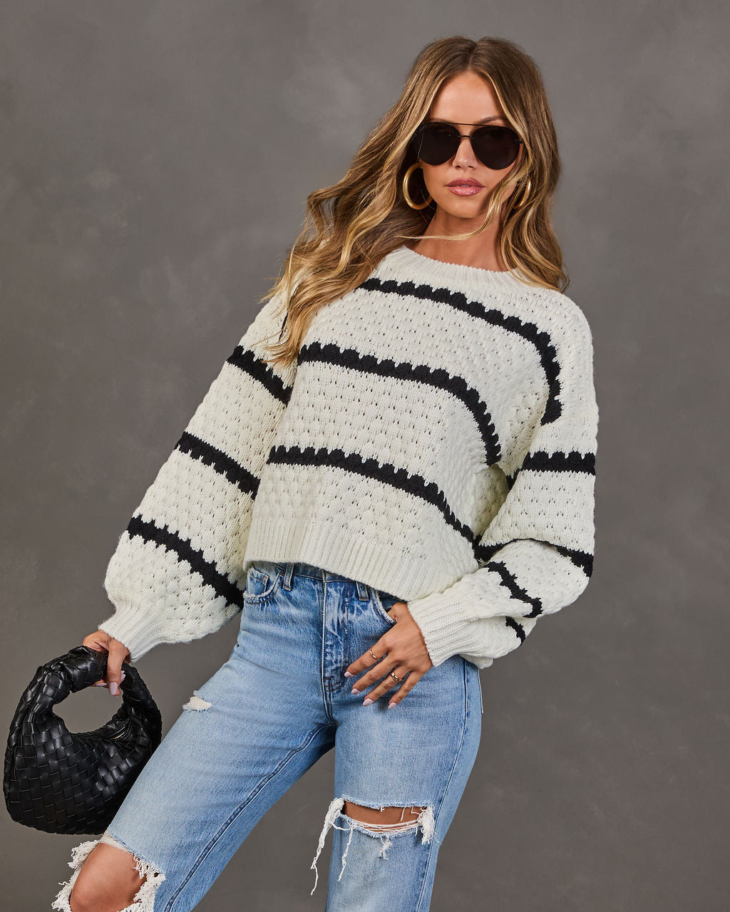 Pull Femme en Maille Rayé