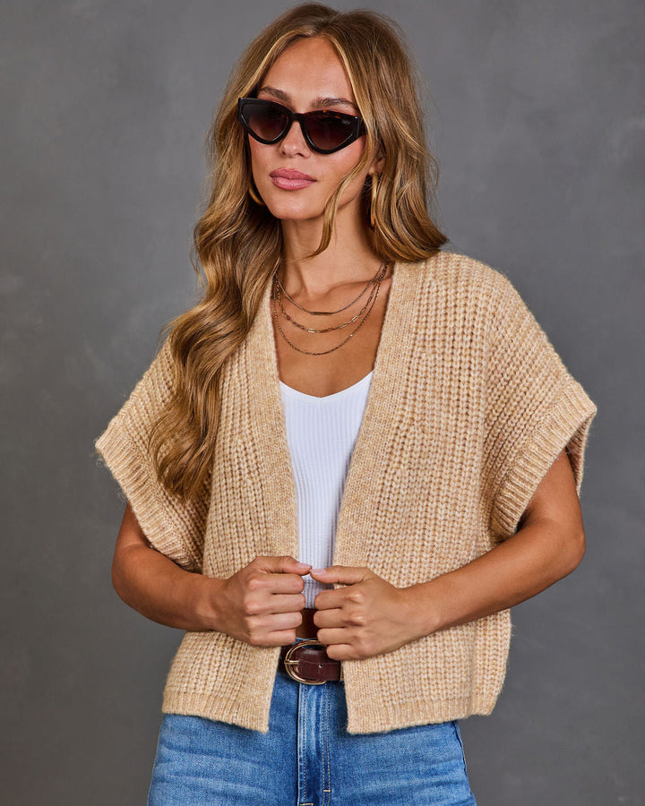 Cardigan Oversize Femme en Maille Épaisse Côtelée Ouvert