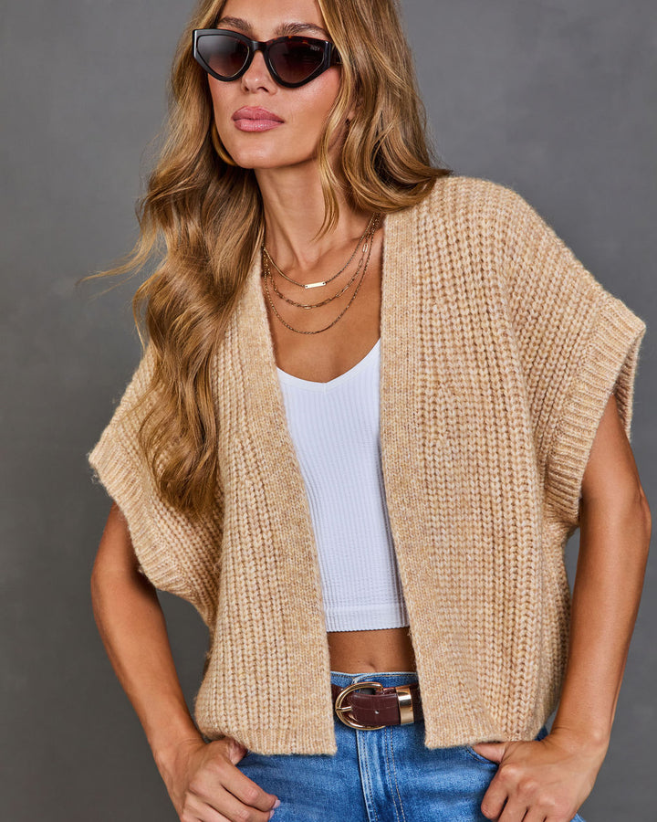 Cardigan Oversize Femme en Maille Épaisse Côtelée Ouvert