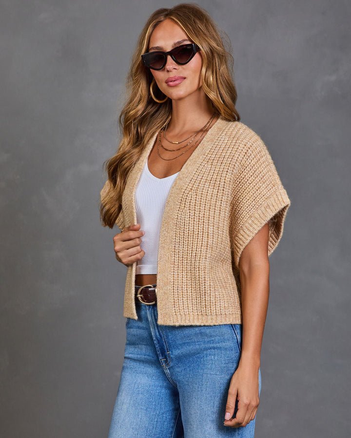 Cardigan Oversize Femme en Maille Épaisse Côtelée Ouvert