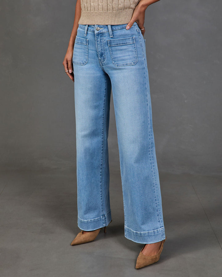 Jean Femme Stretch Taille Haute Coupe Large