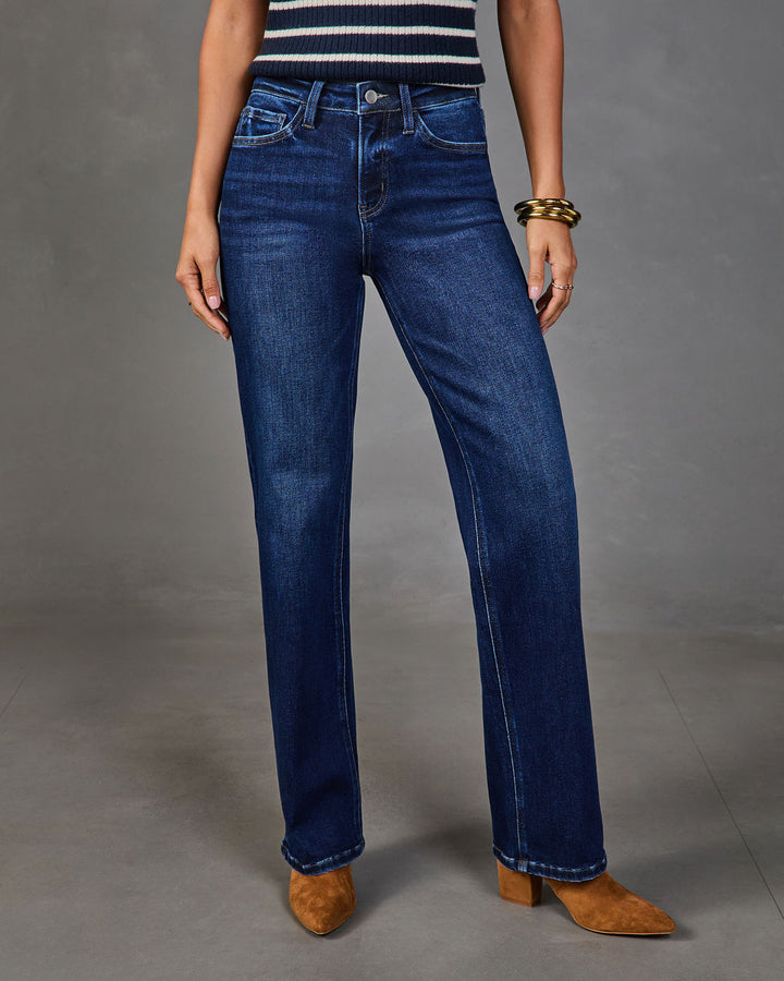 Jean Femme Super Stretch Taille Haute Coupe Droite