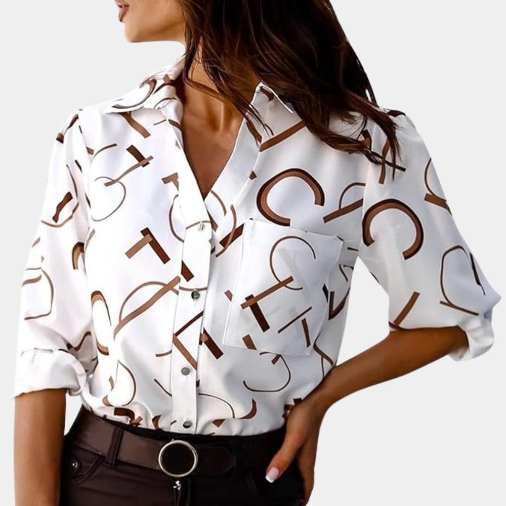 Florence | Blouse pour Femme | À Imprimé Lettres, Classique & Élégante