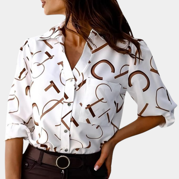 Florence | Blouse pour Femme | À Imprimé Lettres, Classique & Élégante