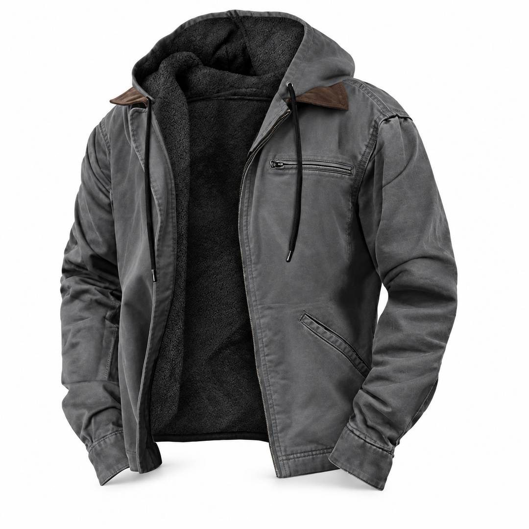 Veste à Capuche Doublée Polaire et Poches Zippées pour Homme