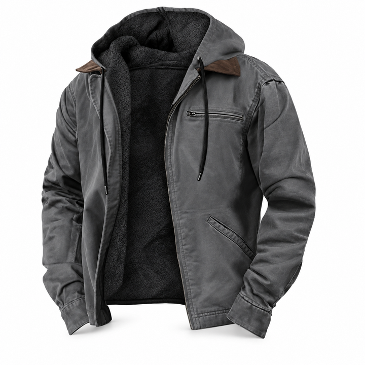 Veste à Capuche Doublée Polaire et Poches Zippées pour Homme
